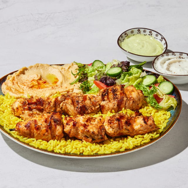 3.Chicken Kabob Plate.